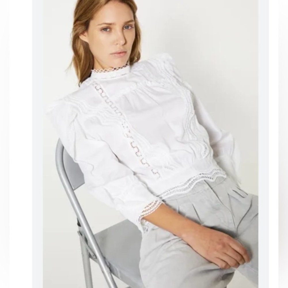 IRO Avil Revolve Embroidered Lace Peplum Top